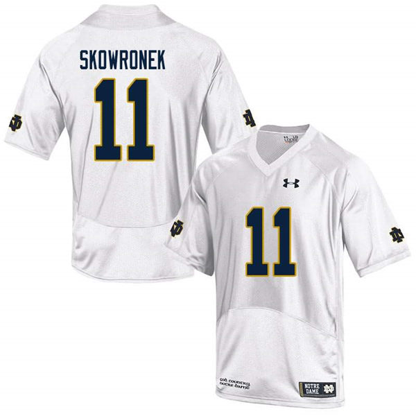 Men's Notre Dame Fighting Irish #11 Ben Skowronek Under Armour White College Football Game Jersey