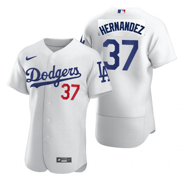 Mens Los Angeles Dodgers #37 Teoscar Hernandez Nike White Home FlexBase Jersey