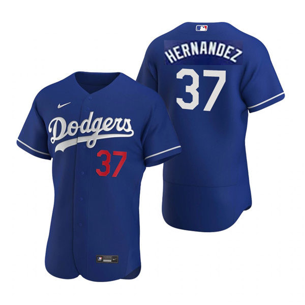 Mens Los Angeles Dodgers #37 Teoscar Hernandez Royal Alternate Nike FlexBase Jersey