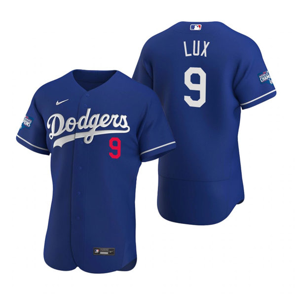 Mens Los Angeles Dodgers #9 Gavin Lux Royal Alternate Nike FlexBase Jersey