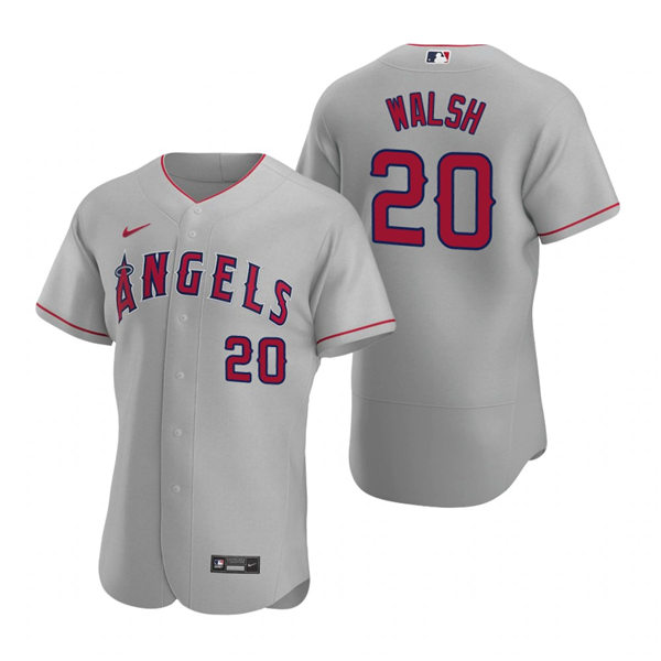 Mens Los Angeles Angels #20 Jared Walsh Nike Gray Road FlexBase Jersey