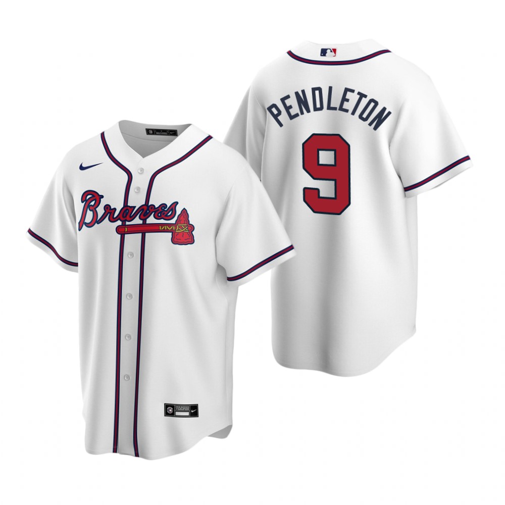 Mens Atlanta Braves Retired Player #9 Terry Pendleton Stitched Nike White Home CoolBase Jersey
