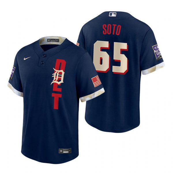 Mens Detroit Tigers #65 Gregory Soto Nike Navy Stitched 2021 MLB All-Star Game Jersey
