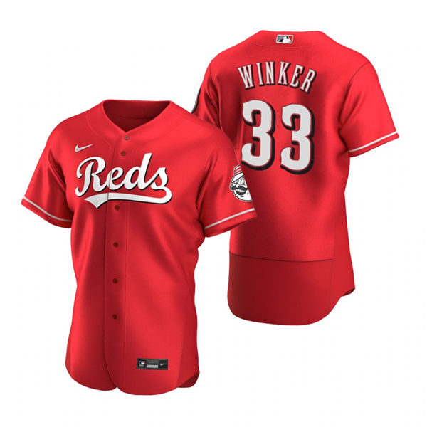 Mens Cincinnati Reds #33 Jesse Winker Nike Scarlet Alternate Reds Flex Base Jersey