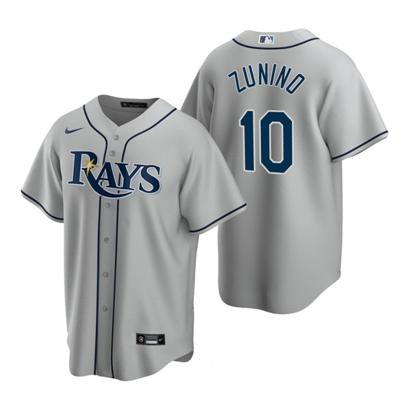 Mens Tampa Bay Rays #10 Mike Zunino Nike Gray Road CoolBase Jersey