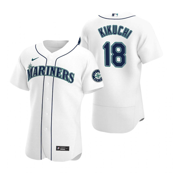 Mens Seattle Mariners #18 Yusei Kikuchi Nike White Home FlexBase Player Jersey