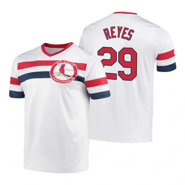 Mens St. Louis Cardinals #29 Alex Reyes White Cooperstown Collection V-Neck Jersey