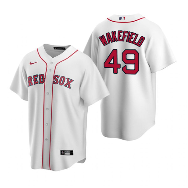 Mens Boston Red Sox Retired Player #49 Tim Wakefield Nike White Home Cool Base Jersey