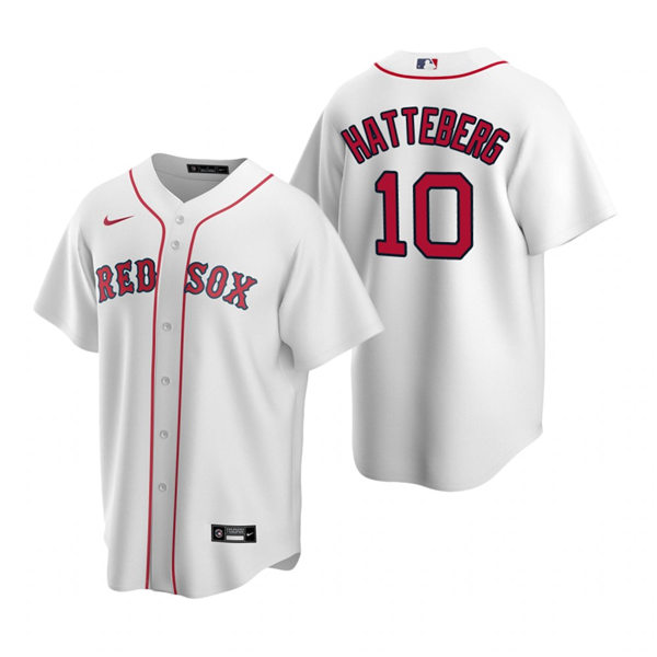 Mens Boston Red Sox Retired Player #10 Scott Hatteberg Nike White Home Cool Base Jersey