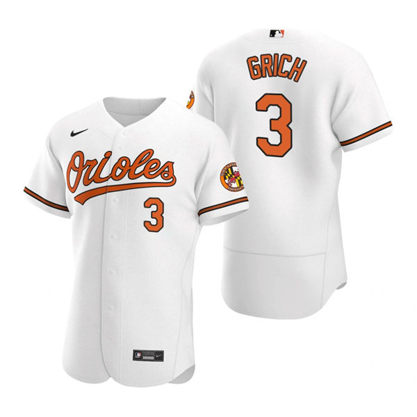 Mens Baltimore Orioles Retired Player #3 Bobby Grich Nike Home White Flexbase Jersey
