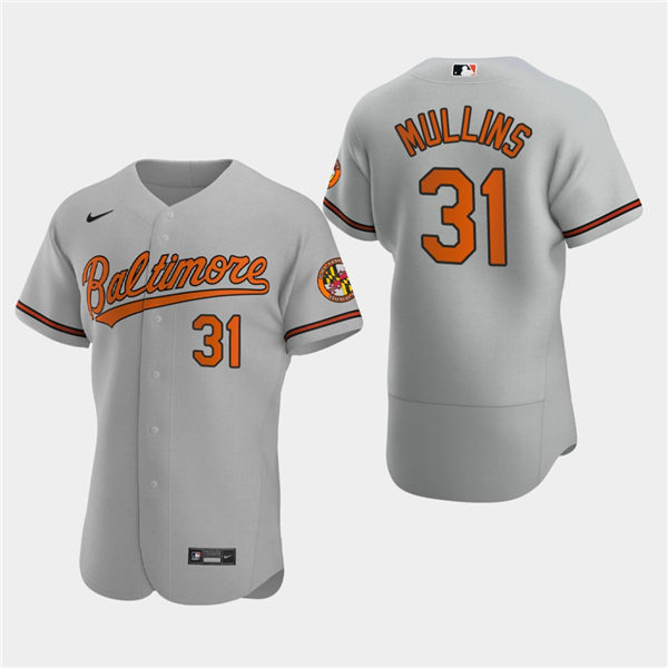 Mens Baltimore Orioles #31 Cedric Mullins Nike Grey Road Flexbase Jersey