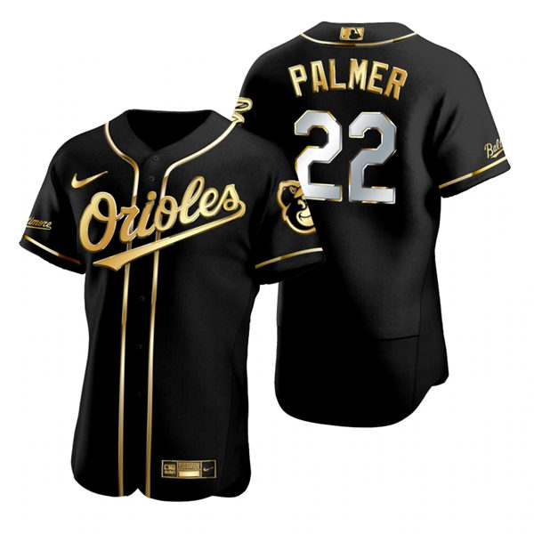 Mens Baltimore Orioles Retired Player #22 Jim Palmer Nike Black Golden Edition Authentic Jersey