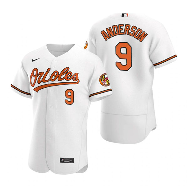 Mens Baltimore Orioles Retired Player #9 Brady Anderson Nike Home White Flexbase Jersey