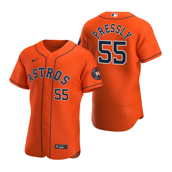 Mens Houston Astros #55 Ryan Pressly Nike Orange Alternate Flexbase Jersey