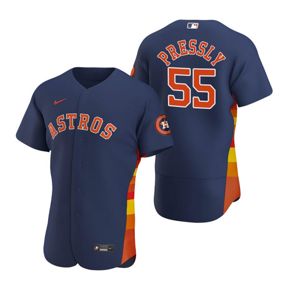 Mens Houston Astros #55 Ryan Pressly Nike Navy Alternate Flexbase Jersey