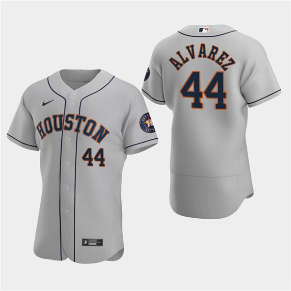 Mens Houston Astros #44 Yordan Alvarez  Nike Gray Road Flexbase Jersey
