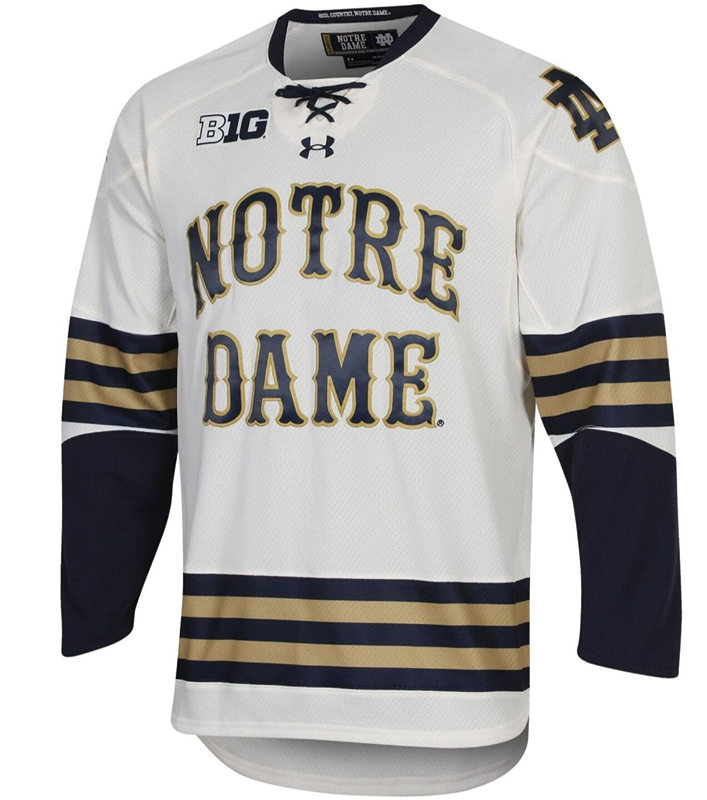 Mens Notre Dame Fighting Irish Blank 2018 White 50  Seasons Anniversary Under Armour Hockey Team Jersey