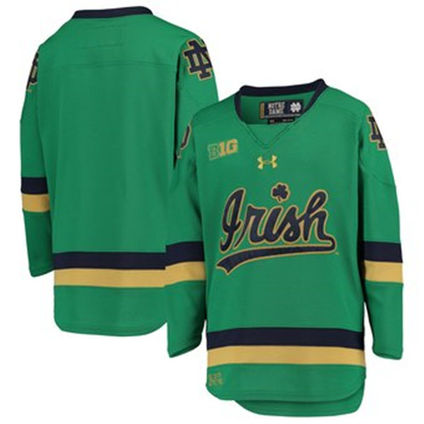 Mens Notre Dame Fighting Irish Blank Under Armour 2018 Green Hockey Team Jersey