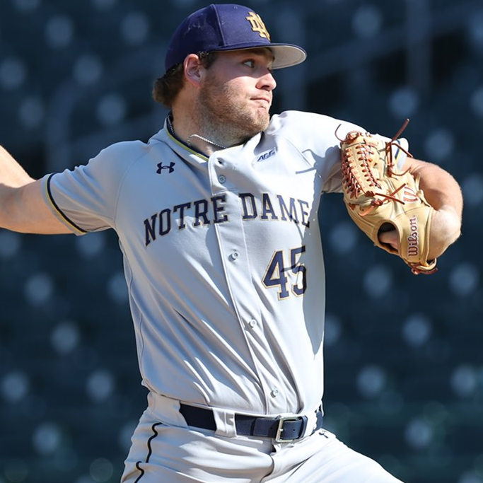 Mens Notre Dame Fighting Irish #45 Alex Rao Under Armour Grey College Baseball  Game Jersey