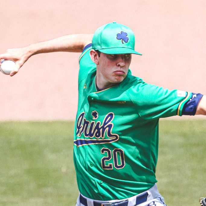 Mens Notre Dame Fighting Irish #20 Tanner Kohlhepp  Under Armour Green College Baseball Game Jersey