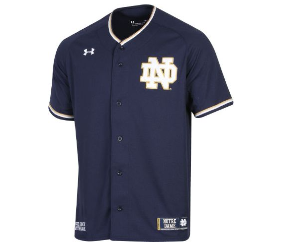 Notre Dame Fighting Irish Blank Under Armour Navy Button ND College Baseball Team Jersey