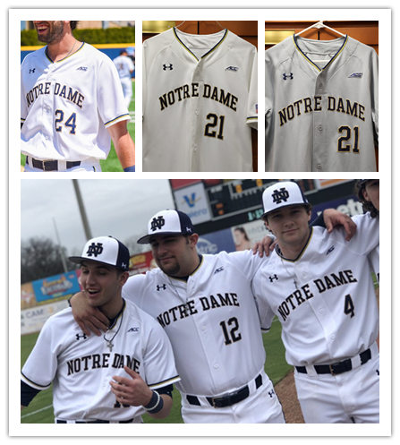 Mens Notre Dame Fighting Irish Custom Spencer Myers Carter Putz Jack Brannigan Niko Kavadas Under Armour White Baseball Jersey