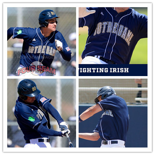 Mens Notre Dame Fighting Irish Custom Carl Yastrzemski Peter Solomon David Phelps John Walsh Adidas Navy Baseball Jersey