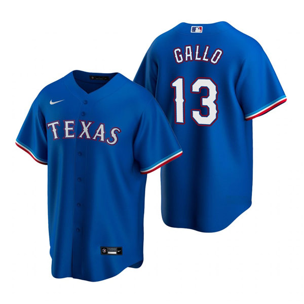 Mens Texas Rangers #13 Joey Gallo Nike Royal Alternate CoolBase Player Jersey