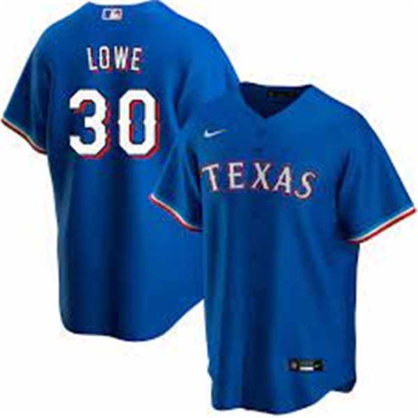 Mens Texas Rangers #30 Nathaniel Lowe Nike Royal Alternate CoolBase Player Jersey