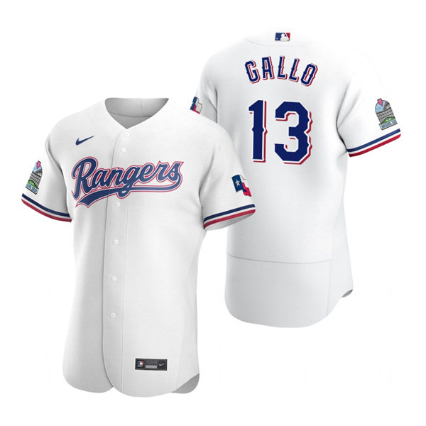 Mens Texas Rangers #13 Joey Gallo Nike White Home FlexBase Player Jersey