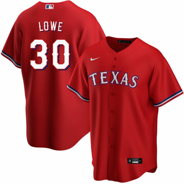 Youth Texas Rangers #30 Nathaniel Lowe Nike Red Alternate Stitched Jersey