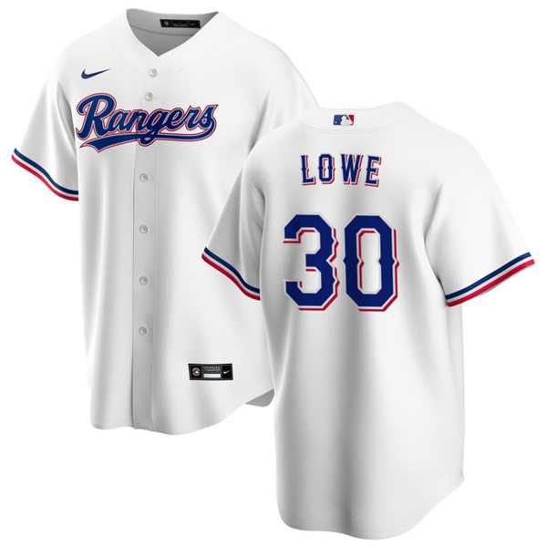 Youth Texas Rangers #30 Nathaniel Lowe Nike White Home Stitched Jersey