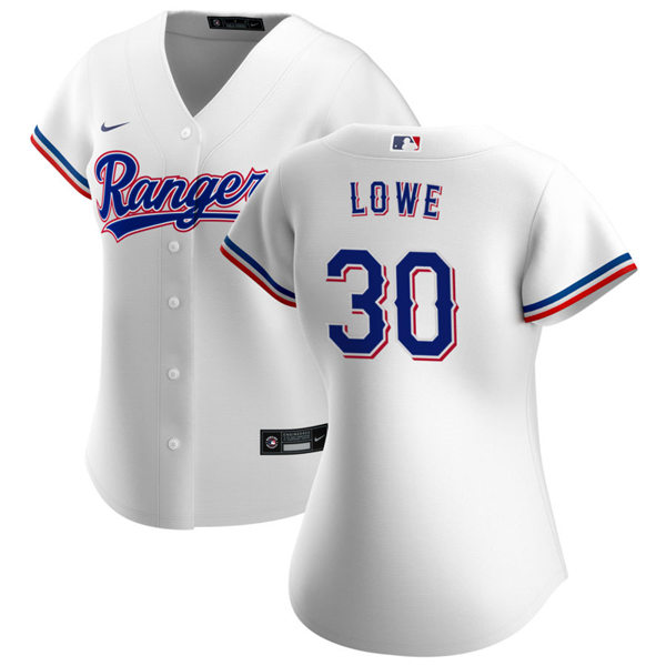 Womens Texas Rangers #30 Nathaniel Lowe Nike White Home Stitched Jersey