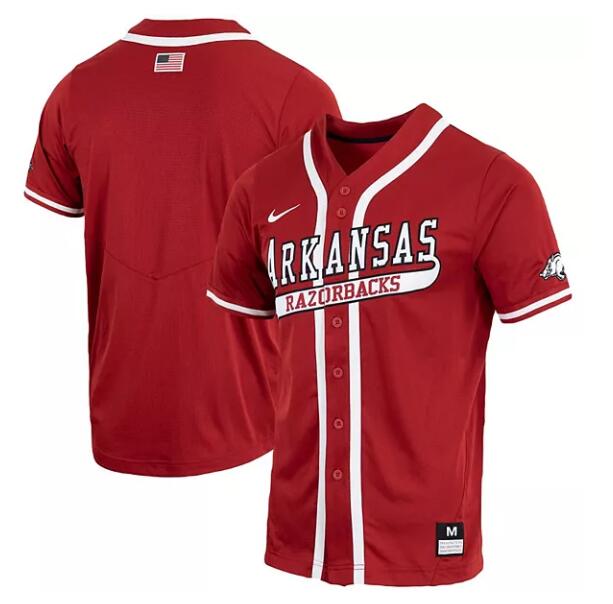 Mens Arkansas Razorbacks Blank Nike Cardinal Retro College Baseball Team Jersey