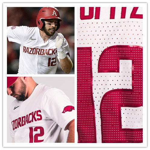 Mens Arkansas Razorbacks #12 Casey Opitz 2020 Diamonds Nike White Vapor Prime College Baseball  Jersey