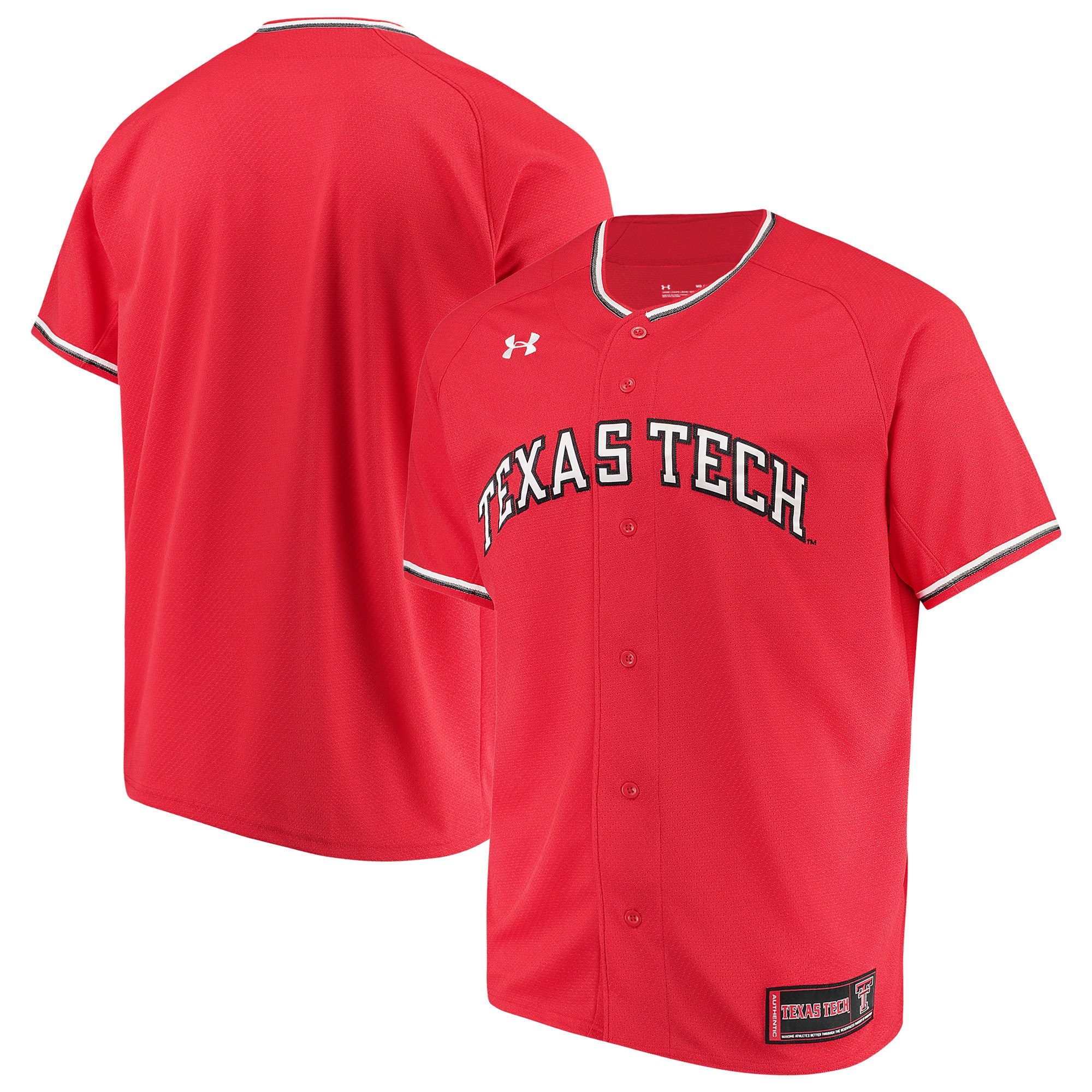 Mens Texas Tech Red Raiders Blank Red Under Armour College Baseball Team Jersey
