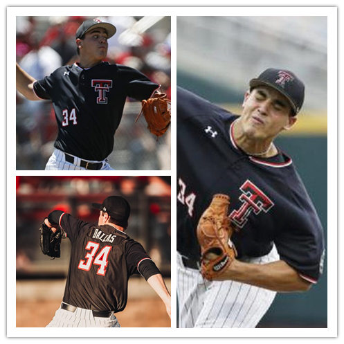 Mens Texas Tech Red Raiders #34 Micah Dallas Black Under Armour College Baseball Game Jersey