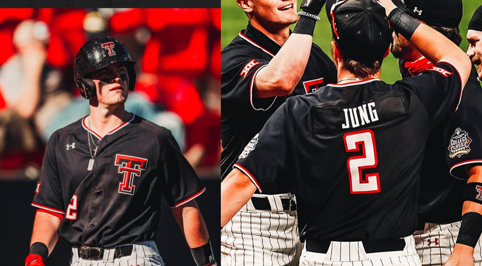 Mens Texas Tech Red Raiders #2 Jace Jung Black Under Armour College Baseball Game Jersey