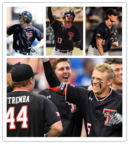 Mens Texas Tech Red Raiders Custom Davis Martin Kelby Tomlinson Chad Bettis A.J. Ramos Black Under Armour Baseball Jersey