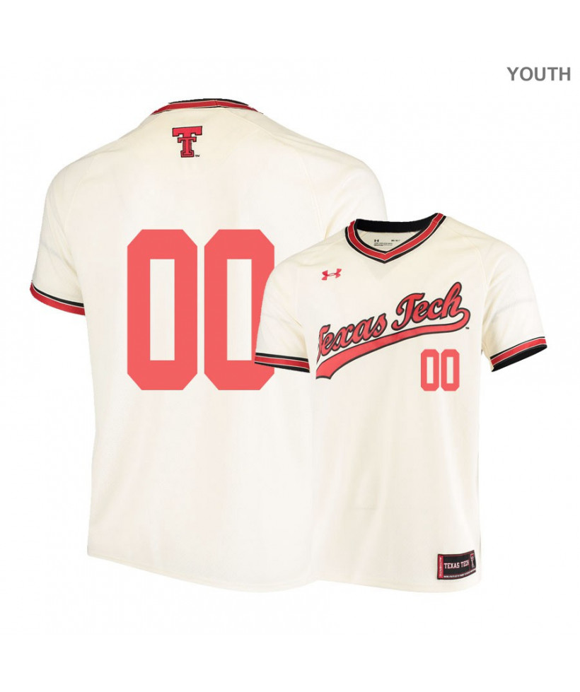 Youth Texas Tech Red Raiders Custom Daniel Coulombe Colt Hynes Nathan Karns Josh Tomlin Bobby Doran Cream Pullover Under Armour Baseball Jersey