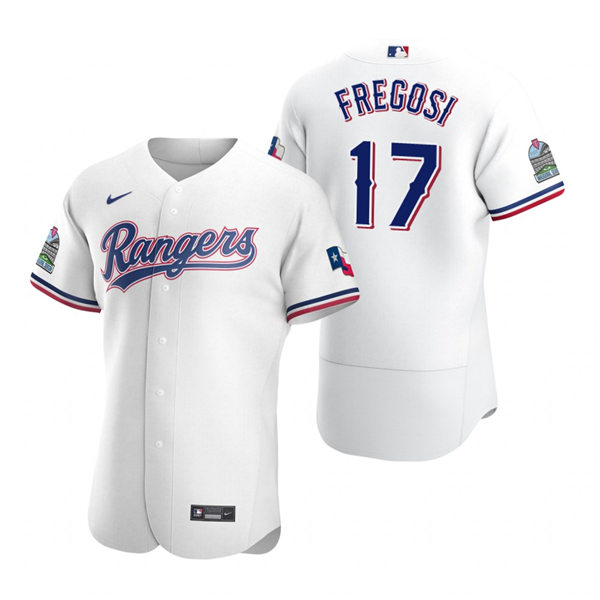 Mens Texas Rangers Retired Player #17 Jim Fregosi Nike White Home FlexBase Jersey