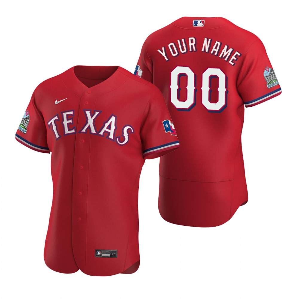 Mens Texas Rangers Custom Rafael Palmeiro Nolan Ryan Michael Young Gaylord Perry  Nike Scarlet FlexBase Jersey