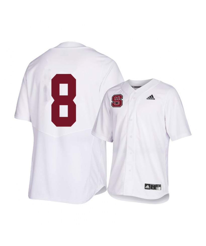 Mens NC State Wolfpack #8  Jose Torres Adidas White Elite College Baseball Jersey