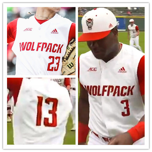 Mens NC State Wolfpack Custom Tracy Woodson Eric Surkamp Dan Plesac Chad Orvella Matt Mangini Adidas 2020 Cream Wolfpack Baseball Vest Jersey