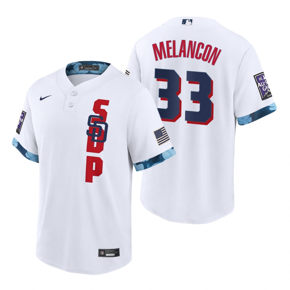 Mens San Diego Padres #33 Mark Melancon Nike White Stitched 2021 MLB All-Star Game Jersey