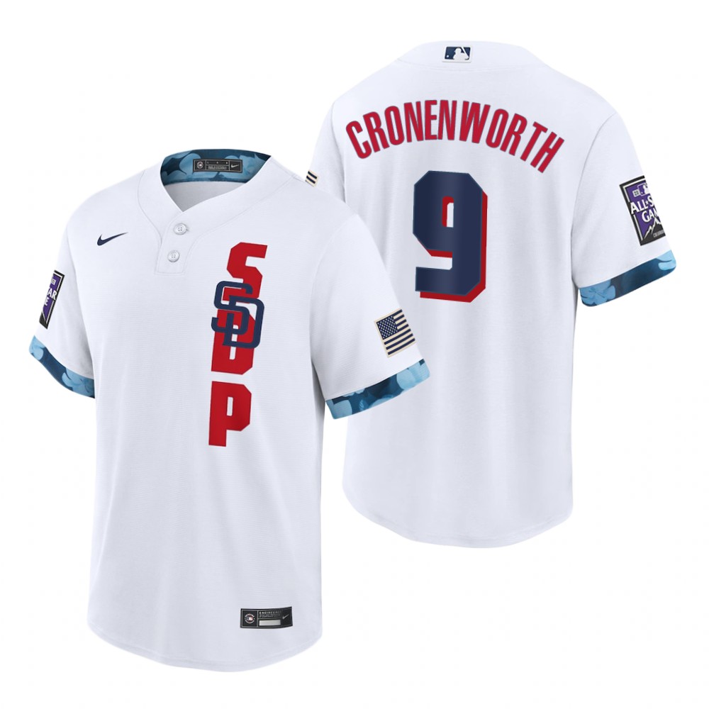 Mens San Diego Padres #9 Jake Cronenworth Nike White Stitched 2021 MLB All-Star Game Jersey