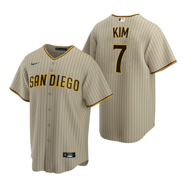 Mens San Diego Padres #7 Ha-Seong Kim Nike  Nike Tan Brown Alternate CoolBase Jersey