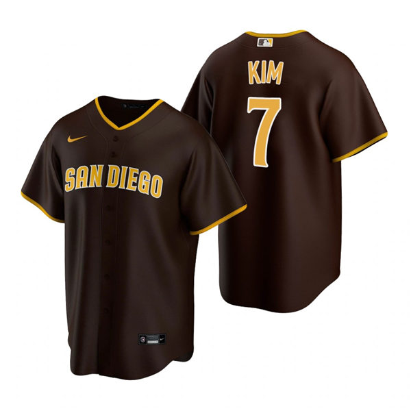Mens San Diego Padres #7 Ha-Seong Kim Nike Brown Road CoolBase Jersey
