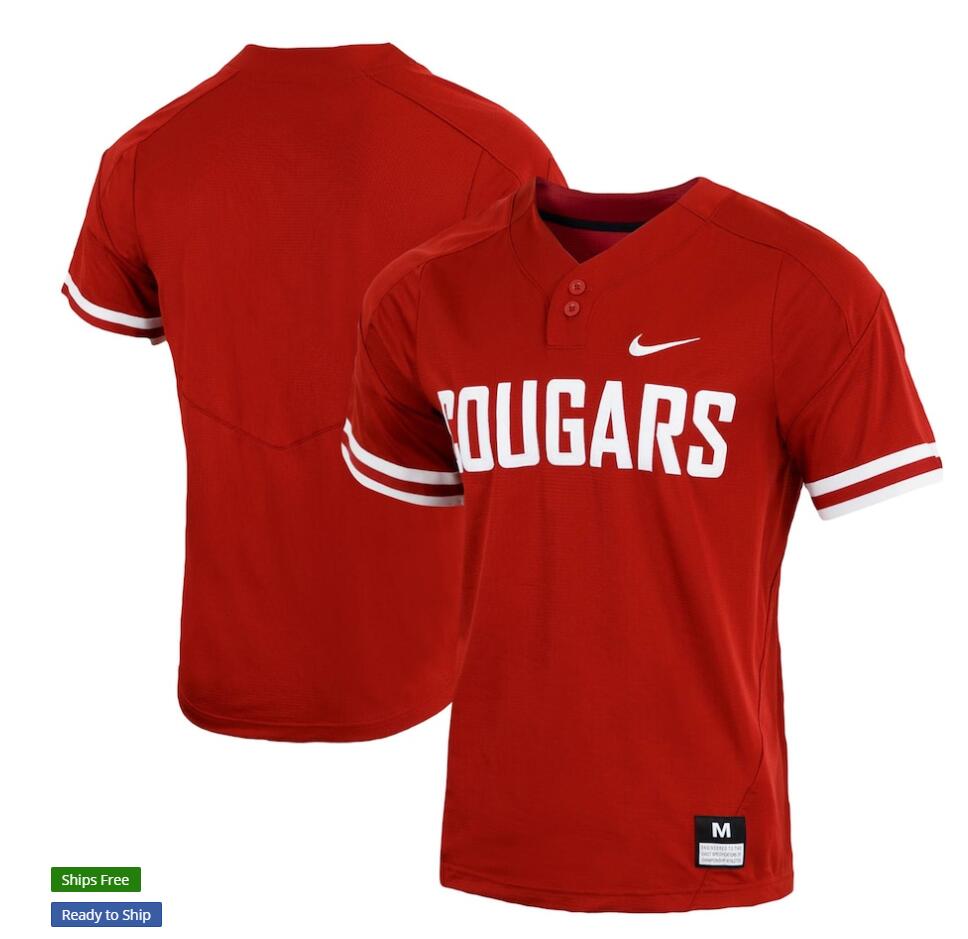 Mens Washington State Cougars Blank Crimson Nike Vapor College Baseball Team Jersey
