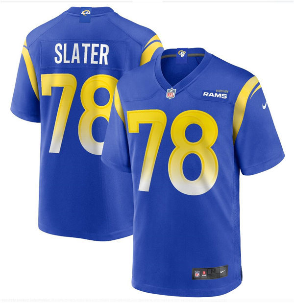 Mens Los Angeles Rams Retired Player #78 Jackie Slater Nike Royal Vapor Limited Football Jersey